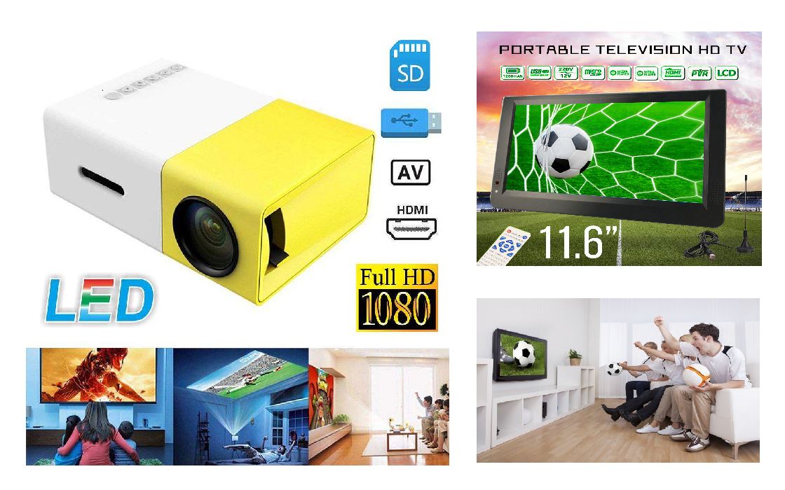 Portable HDMI Projector for iPhone, Android, Samsung, Portable Tevelision, DTV, Digital TV